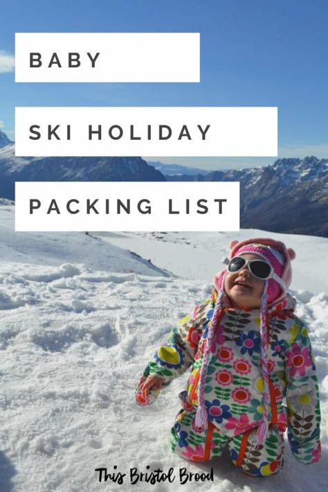 Baby ski holiday packing list To make life easier for other sleep-deprived, time-precious parents out there, here is my comprehensive Baby Ski Holiday Packing List for a ski holiday away with your baby or toddler. Our baby was 12 months old when I wrote this list.   #ski #family #baby #travel #holiday #packinglist #skiing #winter #sports #snow #Vaujany #France Toddler Packing List, Winter Trip Packing List, Winter Travel Packing, Ski Trip Packing List, Holiday Packing List, Ski Trip Packing, Snow Vacation, Baby Skiing, Ski Pack