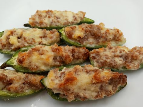 Jimmy Dean Sausage Recipes, Jalapeno Poppers With Sausage, Stuffed Jalapeno Poppers, Sausage Stuffed Jalapenos, Stuffed Jalapeno, Football Appetizers, Jimmy Dean Sausage, Instant Pot Slow Cooker, Sausage Rolls Recipe