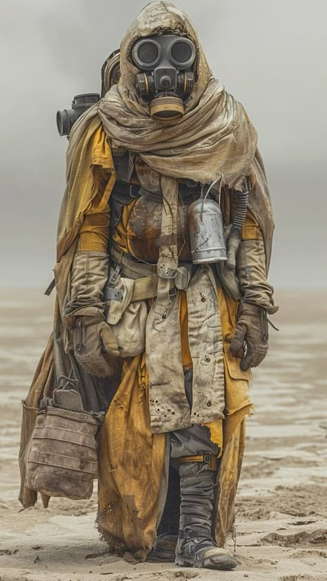 Desert Explorer Outfit, Desert Apocalypse Outfit, Survivalist Aesthetic, Post Apocalyptic Town, Desert Apocalypse, Post Apocalyptic Outfit, Apocalyptic Costume, Post Apocalyptic Costume, Apocalyptic Art