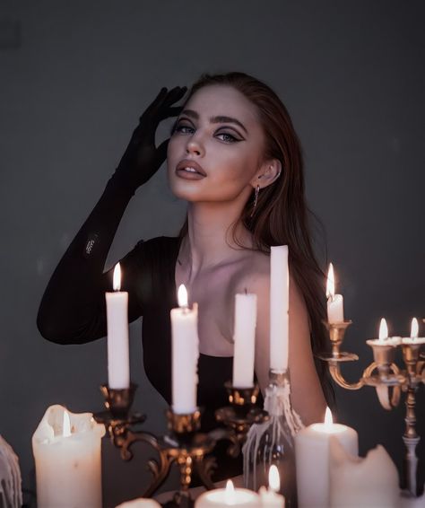 Dark Feminine Style, Candle Theme, Candle Photoshoot, Debut Photoshoot, Candles Photography, Instagram Theme Feed, Vintage Photoshoot, Photoshoot Studio, Glam Photoshoot