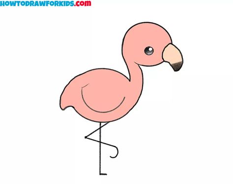 How to Draw a Flamingo for Kindergarten - Easy Drawing Tutorial For Kids Draw A Flamingo, Legs Drawing, Drawing Methods, Drawing Legs, Sketching Tips, Draw Animals, Easy Drawing Tutorial, Drawing Tutorials For Kids, Easy Doodles Drawings