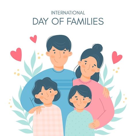 Free vector organic flat international d... | Free Vector #Freepik #freevector #parents-day #family-celebration #family-illustration #family-day Global Day Of Parents, International Family Day, Montessori School, Parents Day, Online Therapy, Loving Family, Family Illustration, International Day, Child Life