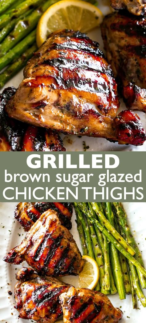 Chicken Thighs Grilled, Huli Huli Sauce, Glazed Chicken Thighs, Thighs Recipe, Grilled Chicken Thighs, Easy Chicken Thigh Recipes, Ayam Bakar, Brown Sugar Glaze, Sugar Glaze