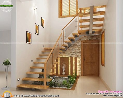 Stairs In Kitchen, Staircase Interior Design, Staircase Design Modern, Stairs Design Interior, Stairs In Living Room, House Staircase, Stairs Design Modern, Latest House Designs, Kerala House Design