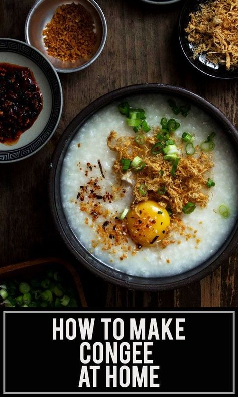 Best Congee Recipe, Rice Congee Recipe, Easy Congee, Congee Recipe Chinese, Vegetarian Congee, Congee Recipe Breakfast, Easy Congee Recipe, Congee Recipe, Rice Congee