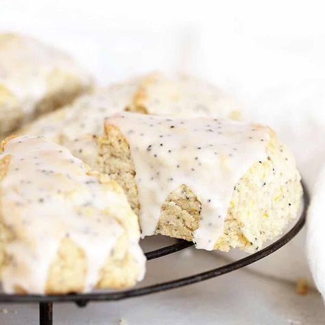 Peaches and Cream Scones - Seasons and Suppers Lemon Poppy Seed Scones, Peach Scones, Lemon Treats, Lemon Scones, Scones Ingredients, Brunch Spread, Cream Scones, Lemon Poppy Seed, Lemon Poppy