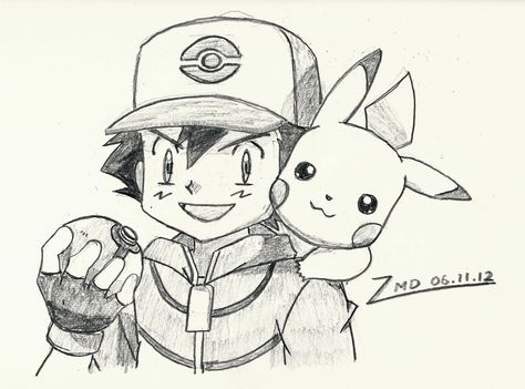 Ash And Pikachu Drawing, Pikachu Drawing Easy, Pikachu And Ash, Ash Drawing, Pikachu Drawing, Sketch Images, Shading Drawing, Drawing Arts, Pokemon Sketch