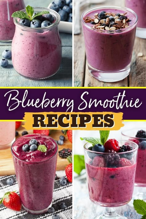 Get a dose of nutrition with these blueberry smoothie recipes. From strawberry to lemon to vanilla, there are plenty of great combos for blueberries. Low Calorie Blueberry Smoothie, Blueberries Smoothie Recipes, How To Make A Blueberry Smoothie, Blueberry Smoothies Healthy, Smoothie Recipes Berries, Blueberry Chocolate Smoothie, Smoothie Recipes Berry, Strawberry Blueberry Smoothie Recipe, Frozen Blueberry Smoothie