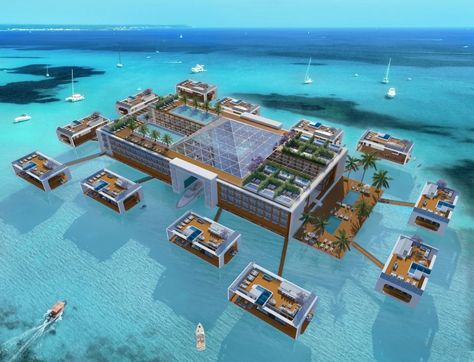 A NEW floating hotel is to open in Dubai – where the luxury villas can turn into boats. The Kempinski Floating Palace will also include 156 rooms within the main hotel, as well as a helipad, restaurants, bars, swimming pools and a spa. Guests will be taken to the hotel by speed boat, with helicopter […] Floating Palace, Boat Restaurant, Luxury Houseboats, Hotel In Dubai, Boat Bar, Floating Architecture, Floating Restaurant, Floating Hotel, Luxury Lifestyle Travel