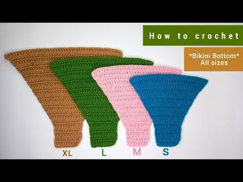 How to crochet Bikini Bottom(All sizes)easy for Beginner - YouTube Crochet Panties Free Pattern, Crochet Thongs Free Pattern, Crochet Thong Pattern Free, Crochet Bathing Suit Bottoms, Crochet Bikinis Free Patterns, Crochet Bra Cup Sizes, Crochet Swim Bottoms, Bra Cup Crochet Tutorial, Crochet Swimwear Pattern