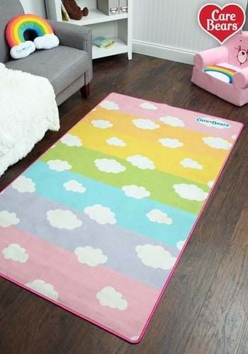 Kid Core Room, Preschool Interior, Bear Nursery Theme, Care Bears Rainbow, Care Bears Birthday Party, Nursery Idea, Colorful Room, Stripe Rug, Bear Chair