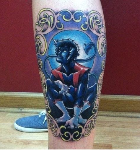 Gorgeous Nightcrawler Tattoo! Nightcrawler Tattoo, Xmen Tattoo, Geeky Tattoos, Comic Book Tattoo, Video Game Tattoos, Night Crawler, Steampunk Tattoo, Tattoos And Meanings, Batman Tattoo