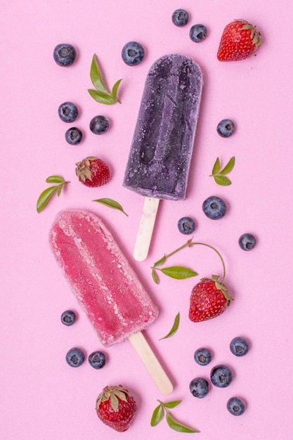 Summer Ice Cream Photography, Popsicles Photography, Artisan Popsicles, Polar Ice Cream, Blueberry And Strawberry, Sweets Photography, Ice Cream Pictures, Candy Photography, Popsicle Ice Cream