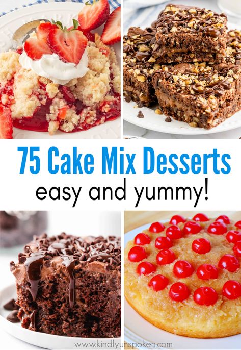 Cake Mix Brownies 3 Ingredients, Cakemix Dessert Recipes, Recipes Using Cake Mix Boxes, Cake Mix Cakes Recipes, Cake Mix Dessert Ideas, Box Cake Ideas, Easy Cake Mix Desserts, Cake Mix Recipes Homemade, Box Cake Mix Recipes