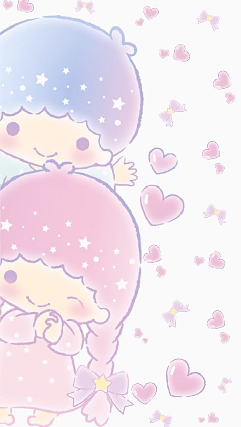 Little Twin Stars Wallpaper, Little Twin Stars Christmas, Twin Stars Widget, Pink Wallpaper Kawaii, Sanrio Twin Stars Wallpaper, Sanrio Little Twin Stars, Emo Wallpaper, Hello Kitty Characters, Cute Kawaii Animals