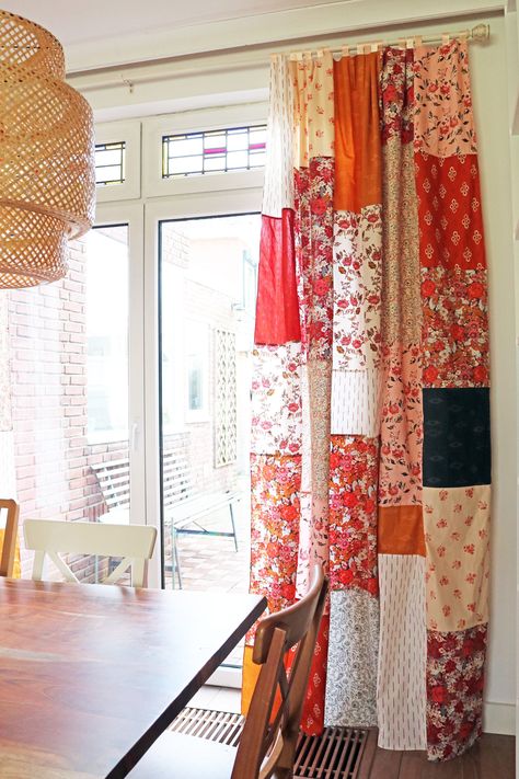 Patchwork Projects, Patchwork Curtains, Dining Room Spaces, Be Happier, House Room, Dream House Decor, Living Room Dining Room, My New Room, House Inspo