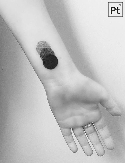 Gradient and dot-work style black and grey circles tattoo by Pablo Torre Wrist Tattoos Ideas, Circle Tattoo Design, Inner Wrist Tattoos, Pointillism Tattoo, Dna Tattoo, Abstract Tattoo Designs, Circle Tattoo, Circle Tattoos, Coffee Tattoos