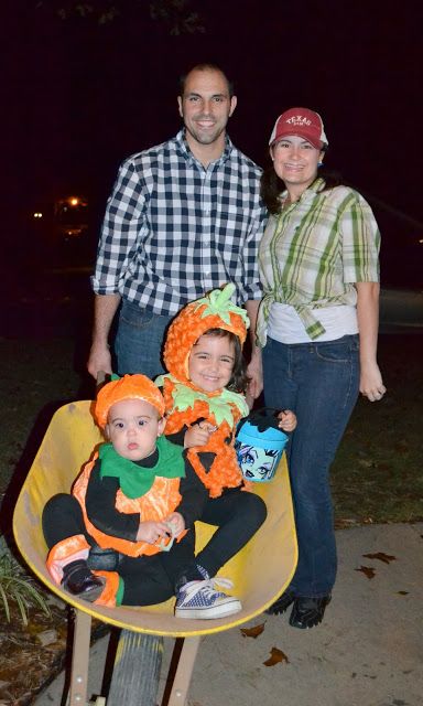 Pumpkin And Farmer Costume, Pumpkin Farmer Costume, Pumpkin Patch Costume Family, Pumpkin Costume Family, Pumpkin Family Costumes, Family Pumpkin Costumes, Farmer Halloween Costume, Farmer Halloween, Farmer Costume