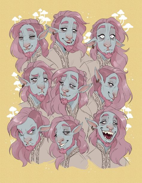 Caduceus Clay Aesthetic, Character Expression Sheet, Podcast Fanart, Caduceus Clay, Dnd Critical Role, Expression Sheet, Critical Role Characters, Critical Role Campaign 2, Critical Role Art