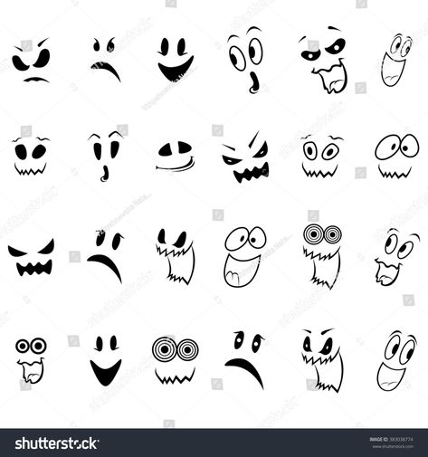 Ghost Face Cartoon, Zombie Face Drawing, Ghost Face Drawing Easy, Ghost Face Drawing, Ghost Face Paint, Face Drawing Easy, Cute Cartoon Faces, Funny Halloween Decorations, Simple Face Drawing