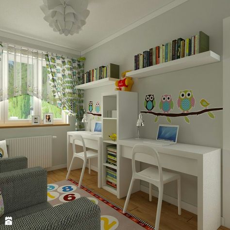 2 Desk Kids Room, Kids Homework Room, Kids Study Spaces, Homeschool Room Design, Kids Room Desk, Homework Room, Kids Shared Bedroom, Kids Study Table, Study Room Design