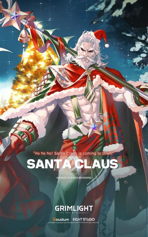 "Ho ho ho! Santa Claus is coming to town!" ~ Santa Claus #grimlight Costume Concept Art, Christmas Fanart, Santa Claus Drawing, Oc Art Inspiration, Cowboy Santa, Male Dress, Male Outfits, Santa Claus Is Coming To Town, D&d Dungeons And Dragons