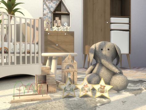 Sims 4 Safari Nursery, The Sims 4 Cc Nursery Room, Sims 4 Elephant Cc, Sims Cc Baby Furniture, Sims 4 Cc Babyroom, Sims 4 Toddler High Chair Cc, Sims4 Cc Chair, Sims 4 Infant Nursery, Sims Nursery Cc