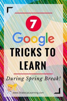 7 Google Tricks to Learn During Spring Break: Spring Break is a great time to relax, vacation, spend time with loved ones and recharge. It is also a great time to sharpen your saw! So I have put together this quick list of Google tricks for you to try during your break. There have been some great updates to Google Apps over the last few months, and spring break is the perfect time to play and learn some new Google tricks! Google Classroom Elementary, Relax Vacation, Google Tricks, Teaching Technology, Instructional Technology, Play And Learn, Virtual School, School Technology, Time To Relax