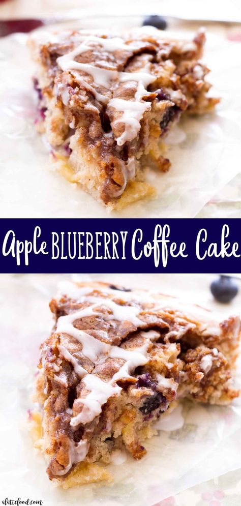 Homemade Apple Blueberry Coffee Cake with a Brown Sugar Topping Apple Blueberry, Homemade Apple Pie Filling, Sweet Apples, Apple Coffee Cakes, Homemade Apple Pie, Blueberry Coffee, Blueberry Coffee Cake, Blueberry Pie Filling, Love At First Bite