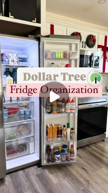 Side By Side Fridge Organization Ideas, Fridge Organization Side By Side, Dollar Tree Refrigerator Organization, Dollar Tree Car Organization, French Door Fridge Organization, Side By Side Fridge Organization, Diy Dollar Tree Organization, Refrigerator Organization Ideas, Dollar Tree Organization Ideas