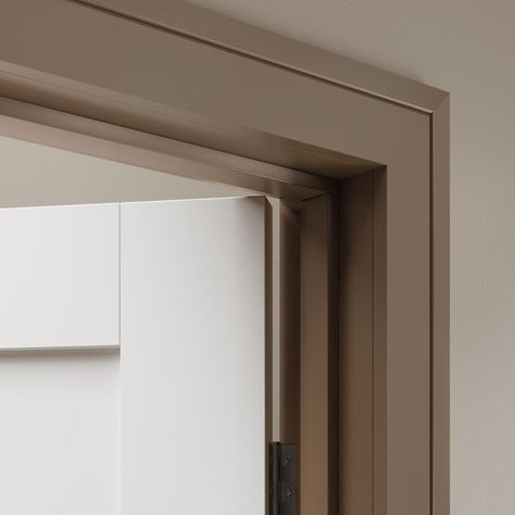 Surround your doors with our Burford contemporary architrave for a modern finish. Modern Door Architrave, Modern Architrave, Architrave Door Frames, Architrave Design, Door Architrave, Hallway Stairs And Landing, Minimal Door, Architrave Door, Stairs Landing