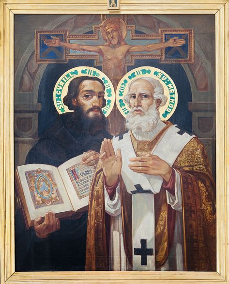 Cyril And Methodius, Christian Missionary, Greek Orthodox, Two Brothers, Catholic Art, My Savior, Art Icon, Christian Art, The Church