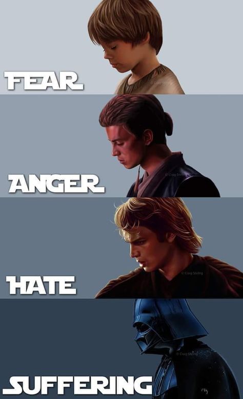 Fear Leads To Anger, Anakin Vader, Star Wars Background, Star Wars Quotes, Star Wars Anakin, Star Wars Facts, Star Wars Jokes, George Lucas, Star Wars Wallpaper