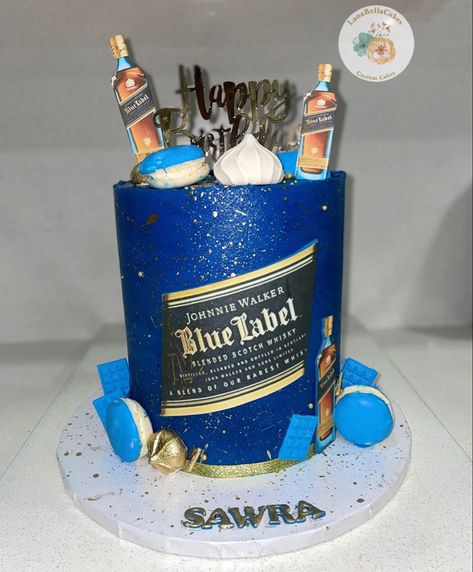 Blue Label Cake Ideas, Johnny Walker Cake, Blue Label Cake, Beer Cakes, Alien Vector, 40th Bday Ideas, Johnny Walker, Johnny Walker Blue Label, Birthday Cake For Husband