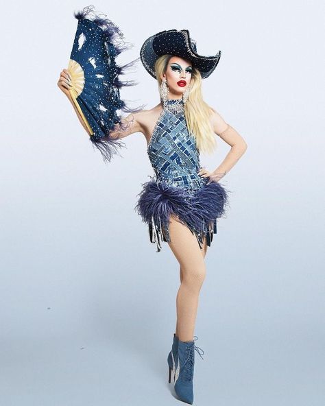 Aquaria Drag Bodysuit, Drag Cowboy, Drag Queen Fashion, Denim Diamonds, Kawaii Clothes Goth, Drag Queen Outfits, Queen Dresses, Drag King, Denim And Diamonds