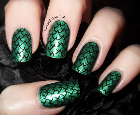 Dragon Nails, Green Nail Art, Green Nail Designs, Minimalist Nail Art, Mermaid Nails, Ombre Nail Designs, Blue Nail Designs, Black Nail Designs, Short Acrylic Nails Designs