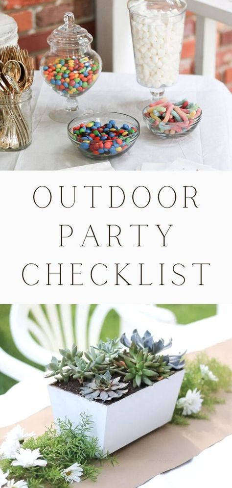 Planning a dinner party can be fun and exciting if you have a plan. This easy DIY event planning checklist for a large or small, outdoor, backyard, BBQ, Halloween, holiday, birthday, graduation, mother's day, Christmas, Thanksgiving or any day will help you create a relaxing and warm lunch or dinner for guests. How to plan decoration for an at home party with food, menu and recipes, themes and much more. Free printable outdoor party planning checklist.