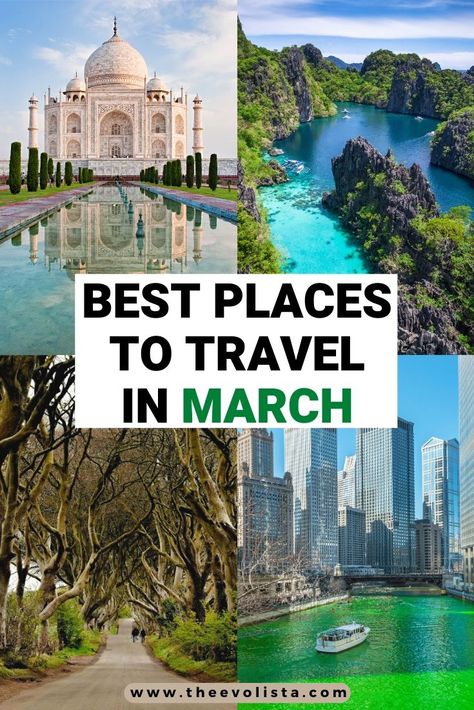 Check out these awesome places to travel for Spring. Best places to travel in March | Where to travel in March | Spring Break Destinations | Best Spring Travel | Best Spring Festivals | Warm places to travel in March | Bucket list trips in Spring | Trip Inspiration for Spring | St. Patrick's Day | Spring break trips #march #Springtravel #asia #usa #europe Quick Spring Break Trip, Spring Break Places To Go, Spring Road Trips, Spring Break Ideas For Teens, Best Places To Visit In March, March Vacation Destinations, Best Places To Travel In March, Spring Break Vacation Ideas, March Travel Destinations