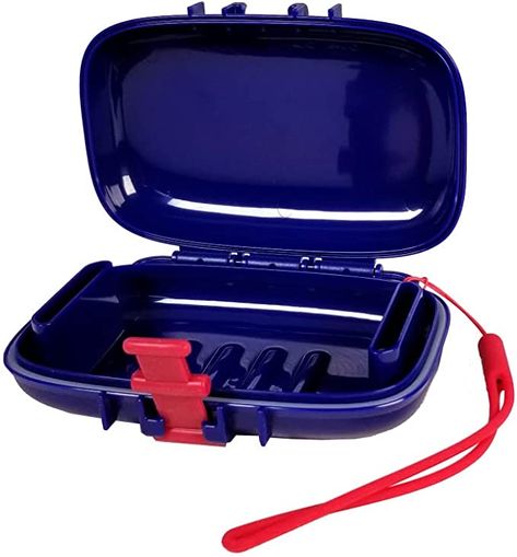 Amazon.com: Carry-Dri EZ Travel Soap Case by PORTINEER - Specially Designed Vents That Lets Bar Dry and Doesn't Leak with Lanyard and Silicone Closure for Home School Gym Hiking - Patented Design - Blue - Grey : Home & Kitchen Soap Case, Travel Soap, Soap Container, Travel Bar, Bar Soap Holder, Heavy Duty Hinges, School Gym, Accessories Holder, Soap Boxes