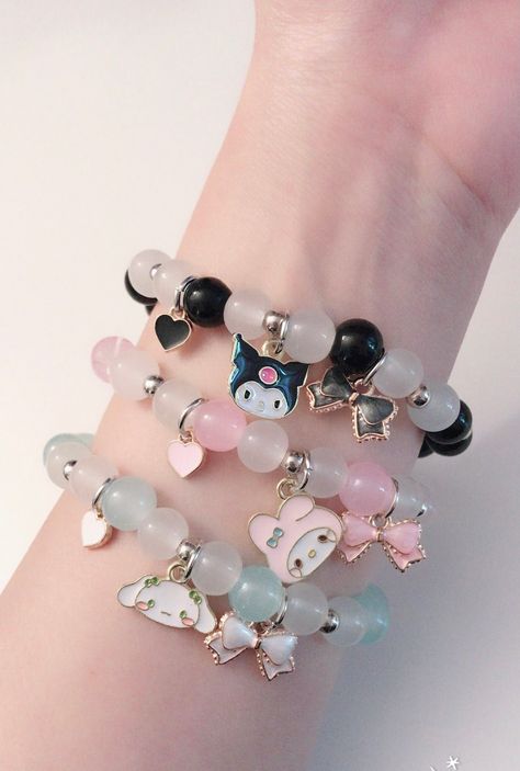 Excited to share the latest addition to my shop: Sanrio characters bracelet melody cinnamoroll kuromi pompompurin #sanrioaccessories #etsy #instagramstyle #sanriomatchingbrac #birthdaygifts #sanriobracelet Matching Sanrio Bracelets, Sanrio Assesories, Cinnamon Roll Sanrio Bracelet, Kuromi Charm Bracelet, Sanrio Bracelet Ideas, Cinnamoroll Bracelet, My Melody Stuff, Kuromi Items, Kuromi Bracelet