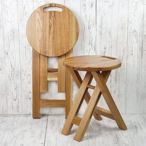 Red Barrel Studio® Folding Oak Stool Beige Natural Organic Wooden Seat Side Table Porable Compact Chair Kitchen Furniture Handmade Hight 17.7 Inches (45 Cm) (Oak Beige) | Wayfair Compact Chair, Lap Table, Portable Stool, Teak Wood Furniture, Oak Stool, Furniture Handmade, Organic Wood, Chair Side Table, Retro Furniture