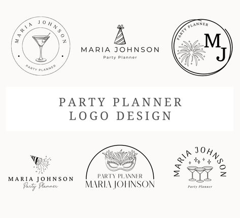 Party Planner Logo Design Canva 6 Customizable Event Planner Logos Event Manager Logo Editable Party Coordinator Logo Party Manager Logos by CCPrintHouse on Etsy Party Planner Logo, Party Planners Logo, Logo Design Canva, Nc Logo, Planner Logo Design, Event Planner Logo, Party Organisers, Planner Logo, Event Logo