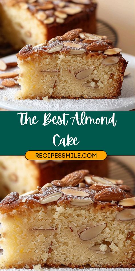 This moist and fluffy almond cake is the perfect dessert for almond lovers! With its delicate almond flavor and tender texture, it’s an easy-to-make treat that’s perfect for celebrations, afternoon tea, or as a delightful dessert for any occasion. Almond Bundt Cake Recipes Easy, Almond Flavor Desserts, Almond Coffee Cake With Almond Paste, Almond Flavored Cake Recipe, Tastefully Simple Almond Pound Cake Recipes, Almond Pound Cake Recipes Moist, Almond Pastry Filling Recipes, Almond Bundt Cake Recipes, Almond Amaretto Cake