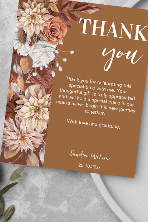 Boho desert brown dried floral bridal shower thank you cards wedding thank you cards fall themed Boho Desert, Fall Bridal Shower, Baby Shower Thank You Cards, Baby Shower Thank You, Floral Bridal Shower, Dried Floral, Thank You Stickers, Bridal Shower Theme, Floral Bridal