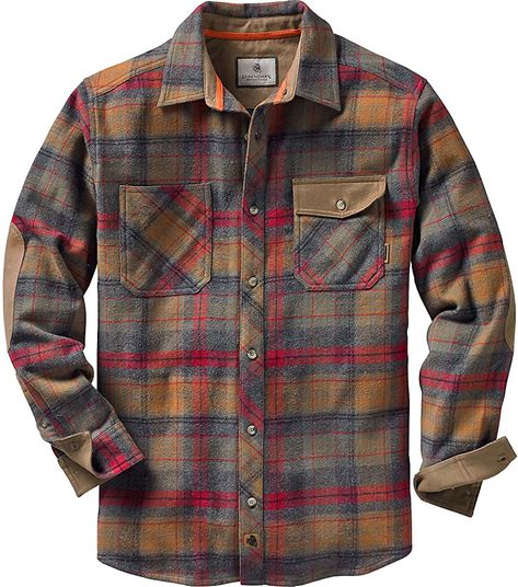 Amazon.com: Legendary Whitetails Men's Harbor Heavyweight Woven Shirt (Small, Slate Blue Barley Plaid): Clothing Flannel Outfits Men, Lumberjack Style, Lined Flannel Shirt, Street Style Vintage, Mens Outdoor Clothing, Flannel Outfits, Mens Fashion Rugged, Mens Flannel Shirt, Wooden Chest