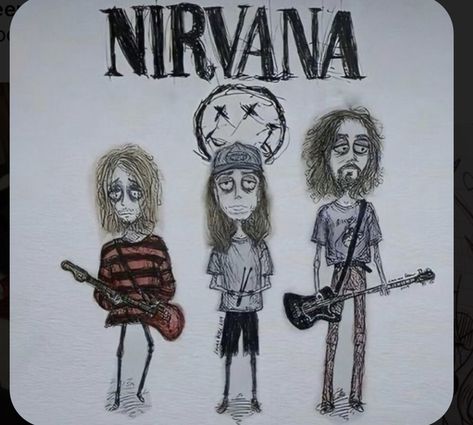 Nirvana Wallpaper, Nirvana Art, Nirvana Poster, Arte Sketchbook, Book Art Drawings, Sketchbook Art Inspiration, Art Inspiration Drawing, Tim Burton, Art Drawings Sketches