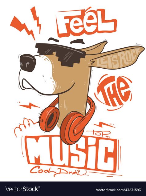 Dog Headphones, Dog With Headphones, Tshirt Vector, T-shirt Design Illustration, Design Dragon, T Shirt Logo Design, Design Studio Logo, Design Jersey, Shirt Logo Design