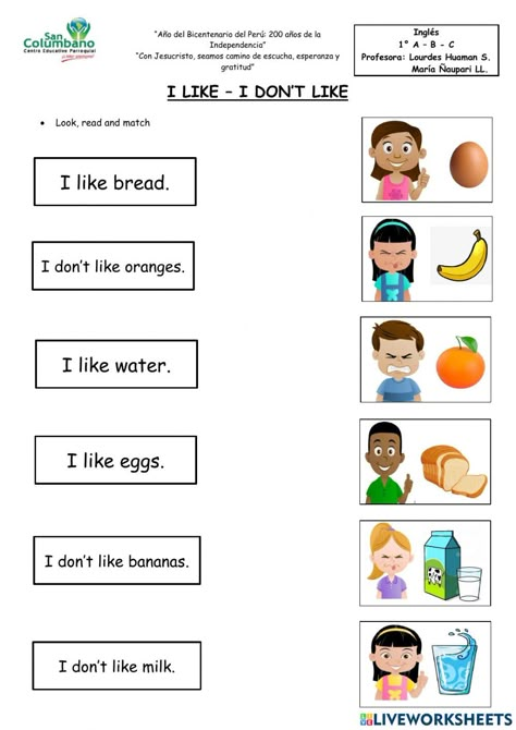 Food Worksheets For Grade 1, Food Worksheets For Kids, English Exercises For Kids, Basic English For Kids, Food Worksheet, Easy English Grammar, Speech Therapy Worksheets, Basic English Sentences, Writing Practice Worksheets