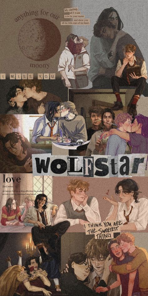 Remus And Sirius Wallpaper, Wolfstar Wallpaper Fanart, Marauders Wallpaper Aesthetic, Mauraders Fanart, Wolfstar Wallpaper, Wolfstar Fanart, Sirius X, Wolf Star, Remus And Sirius