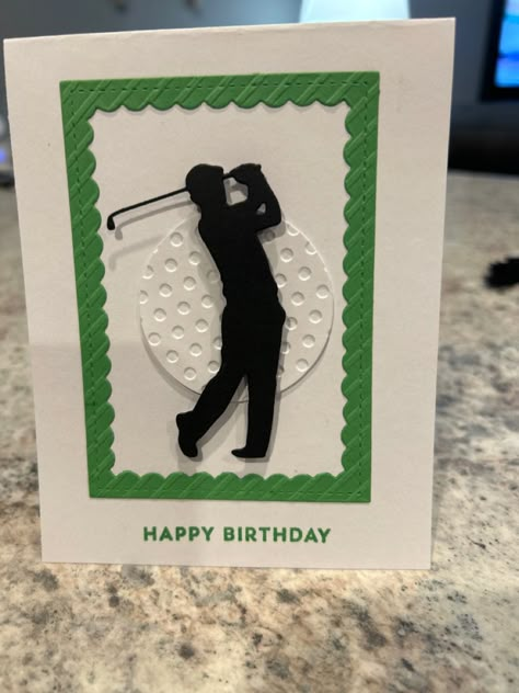 Golfing Birthday Cards For Men, Golf Theme Cards, Golf Birthday Cards For Men, Golf Themed Birthday Cards, Golf Birthday Cards Handmade, Golf Cards Handmade, Cards For Men Handmade, Masculine Cards Handmade, Embossed Cards Handmade